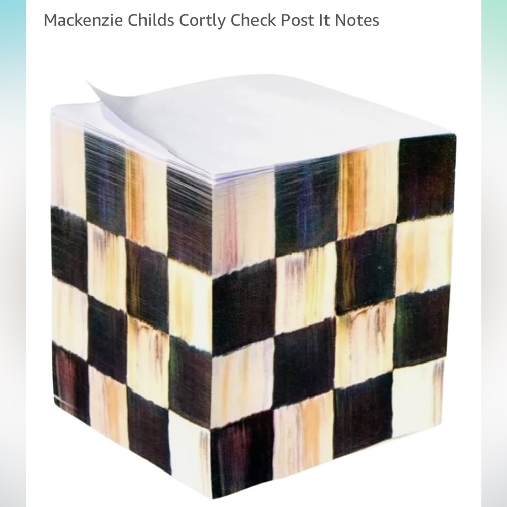 Mackenzie-Childs Courtly Check Sticky Note Pad.  650 sheets. New in packaging